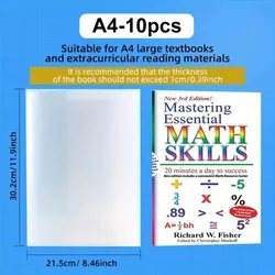 10PCS Durable Waterproof PVC Protective Book Covers with Self - Adhesive Closure (A4 - 10PCS)