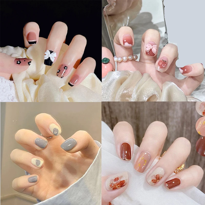 

24PCS Manicure Patch Wearing False Nail Acessories Full Cover Removable Nail Patch Decoration
