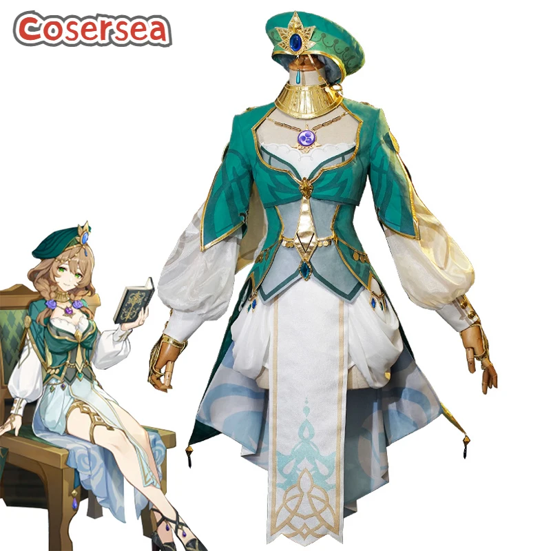 

Cosersea Lisa Cosplay Costume Game Genshin Impact A Sobriquet Under Shade Lisa Women Lolita Dress Halloween Party Outfit Fullset