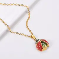 PROSTEEL Cute Red Ladybug Delicate Pendant Chain 14K Gold Plated Necklace Gift for Girlfriend Women PSP3328J 2