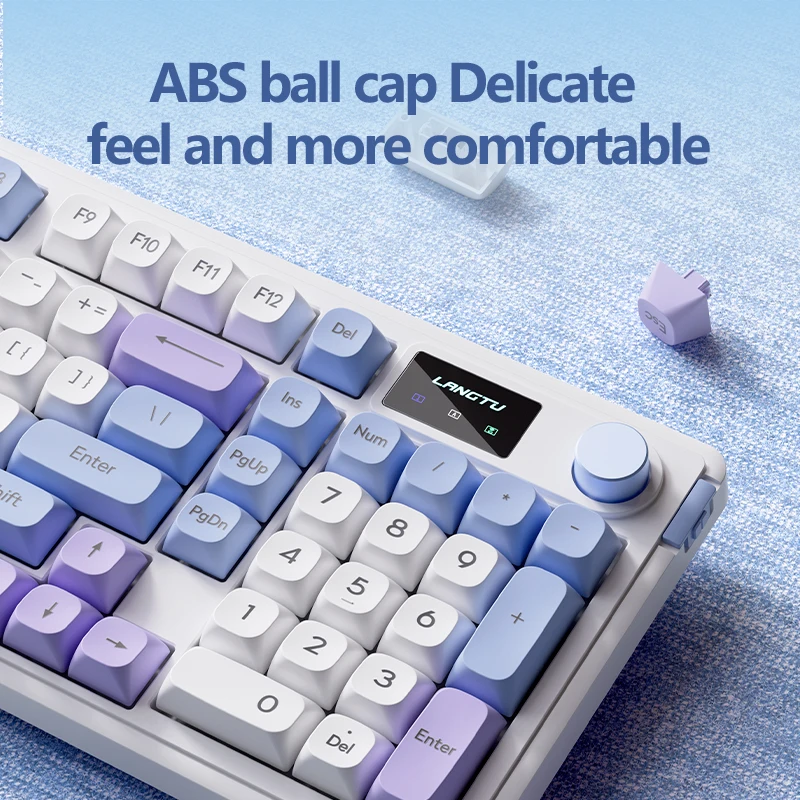 Teclado Mecânico sem Fio Gaming Teclado Backlit Silencioso Bluetooth 2.4g com Fio Rgb 98 Chaves Langtu-l98 - Imagem 5