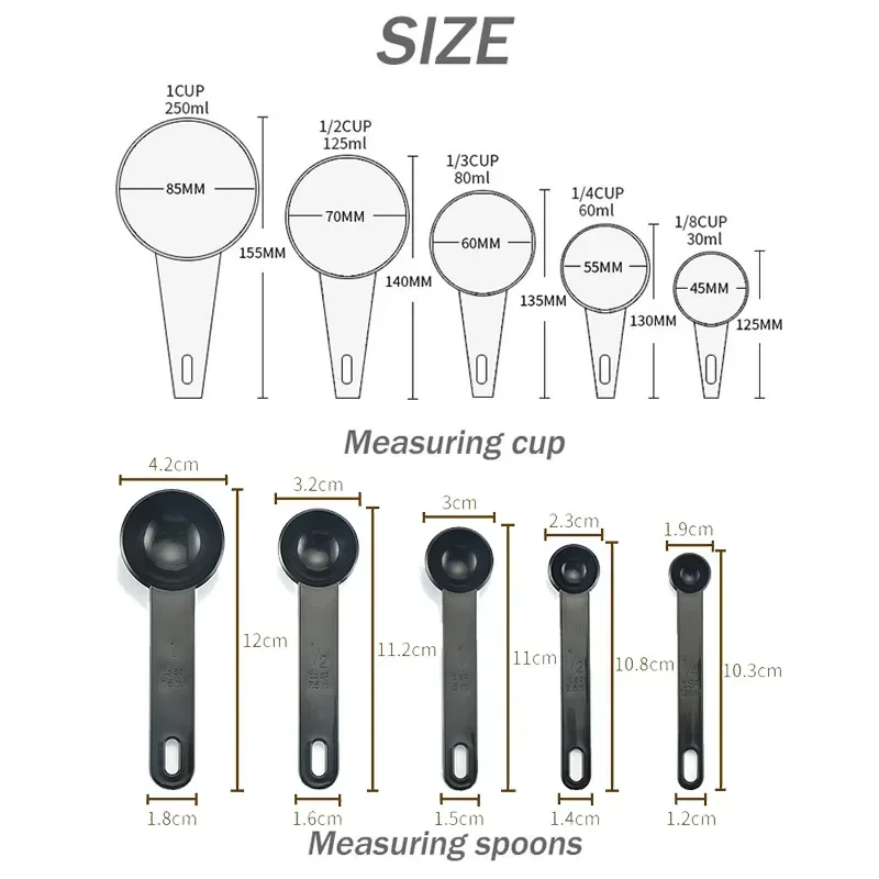 Kitchen Measuring Spoons Measuring Spoon Set Measuring Cup and Spoon Set Plastic Kitchen Scoop Kitchen Measuring Spoon Measuring Cups Tools Coffee Sugar Scoop