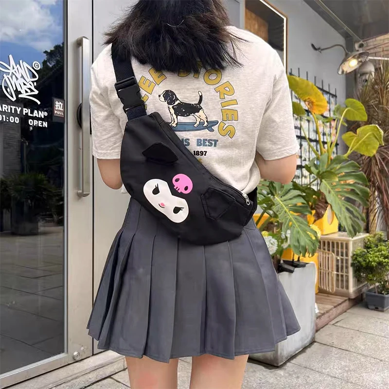 Сумка через плечо Sanrio Kawaii Cartoon Kuromi Mymelody, креативная дорожная портативная Холщовая Сумка, мультяшный подарок на день рождения