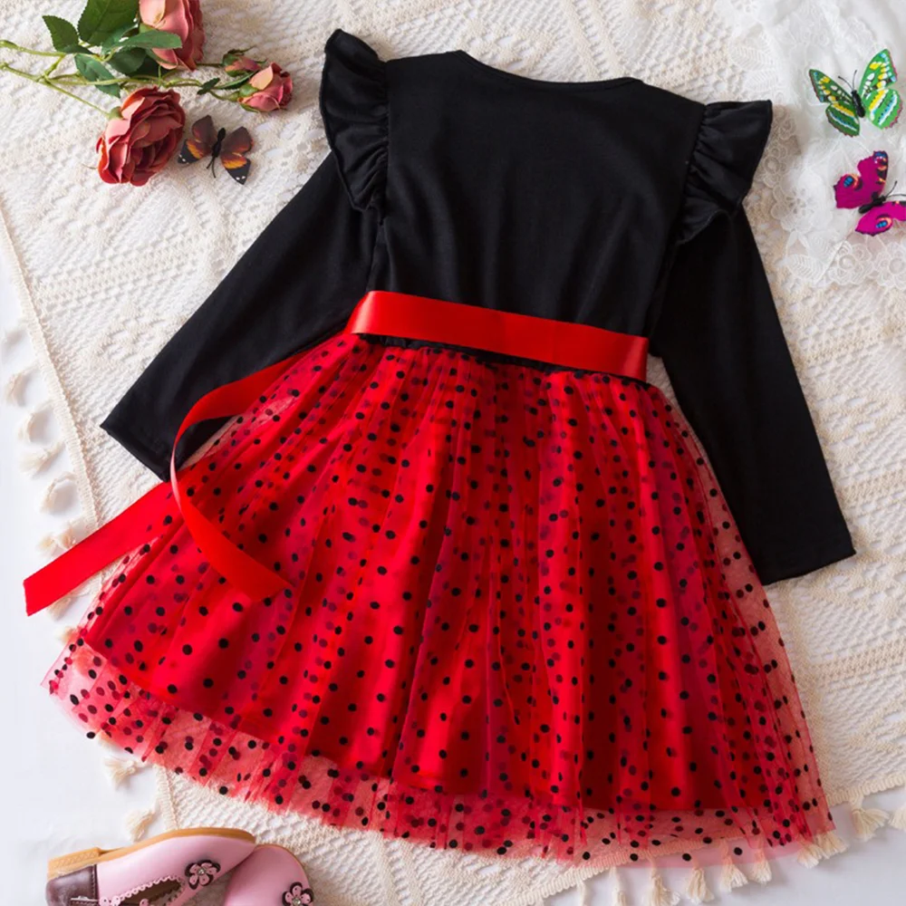 Mickey Minnie Fall Dresses for Girls Dresses Birthday Party Long Sleeve Princess Costume Teen Children's Party Clothes Autumn 3