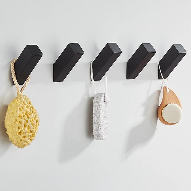 6Db Matt Fekete Törülközőhorog A Fürdőszoba Nappali Szálloda Falra Szerelt Horgok Rozsdamentes Acél Kabát Köpeny - Image 3