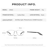 CAPONI Original Men Glasses Frame Carbon Fiber Light Weight Computer Anti Blue Ray Glasses Photochromic Gray Eyes Glasses J35622 - Image 6