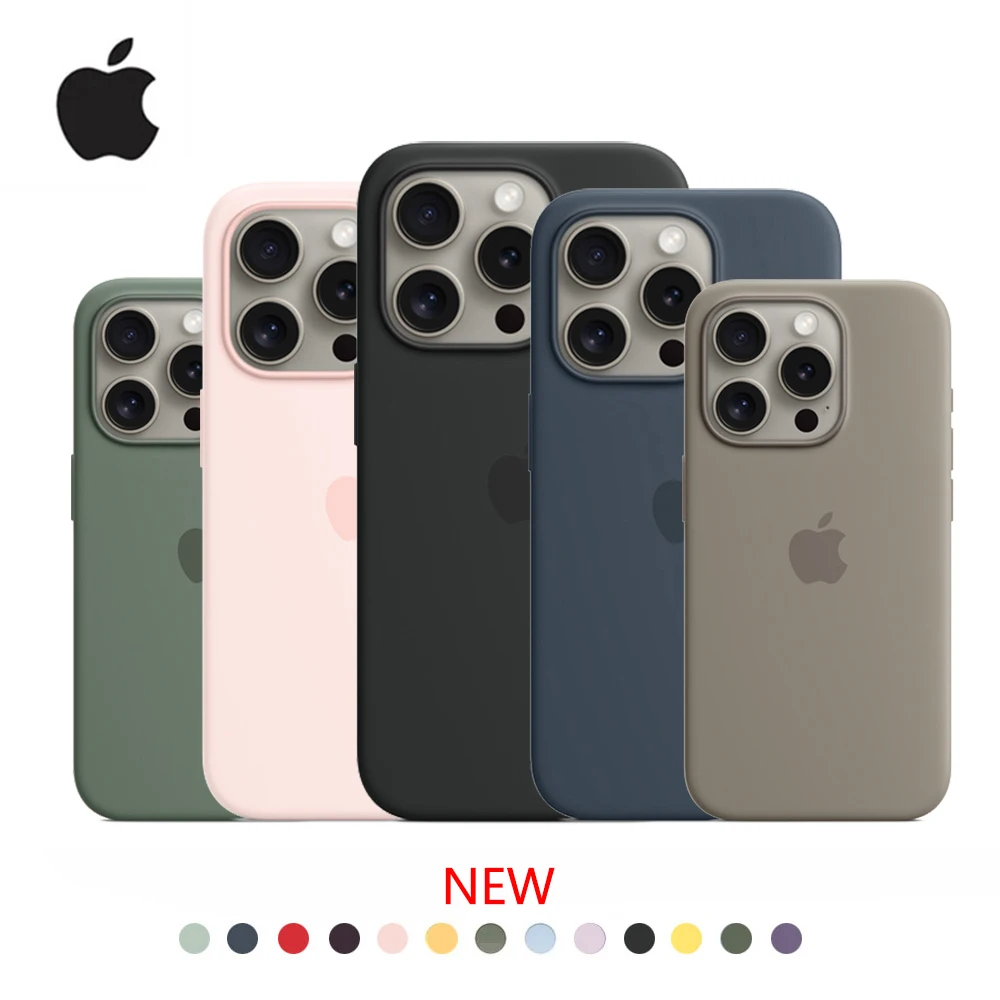 Liquid Silicone iPhone Case Original Apple Liquid Silicone With Magsafe Magnetic Case For iPhone 14 13 15 Pro Max Cases Wireless Charging Full Protect Cover