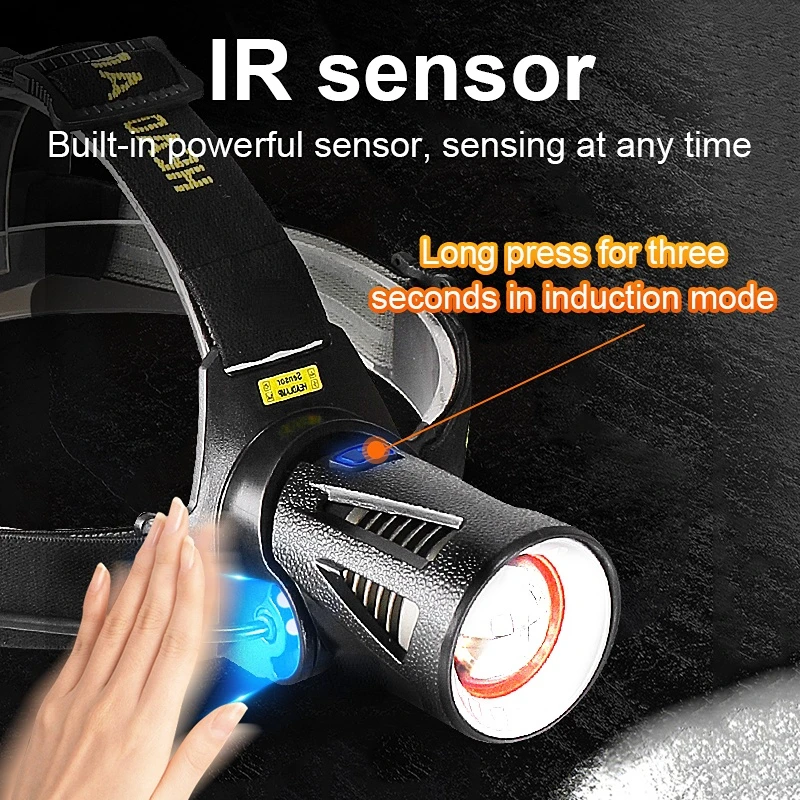 80000000LM Headlamp 3 mode Powerful Headlamp 3 * XHP70 Powerful