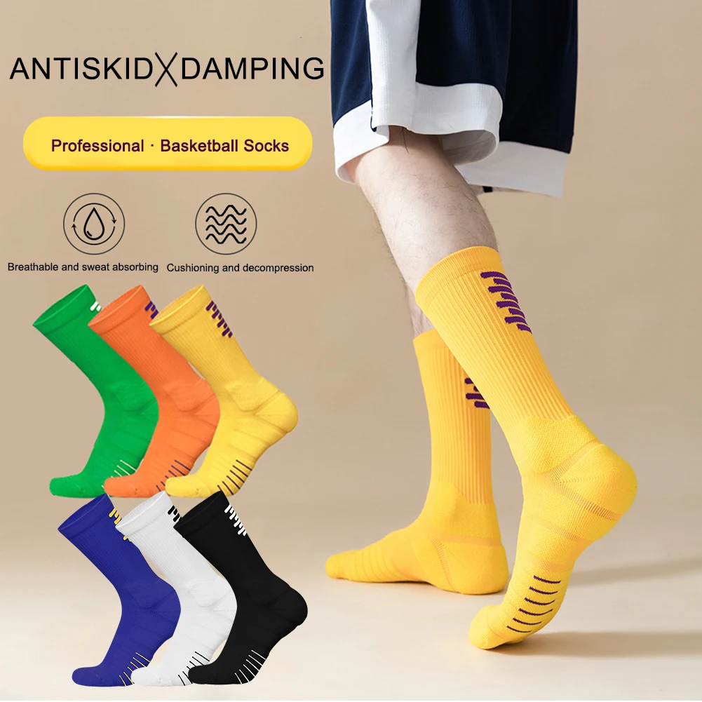 

Unisex Riding Socks Breathable Cushioned Crew Socks Anti Slip Triangular Protection for Men Women Outdoor Sports