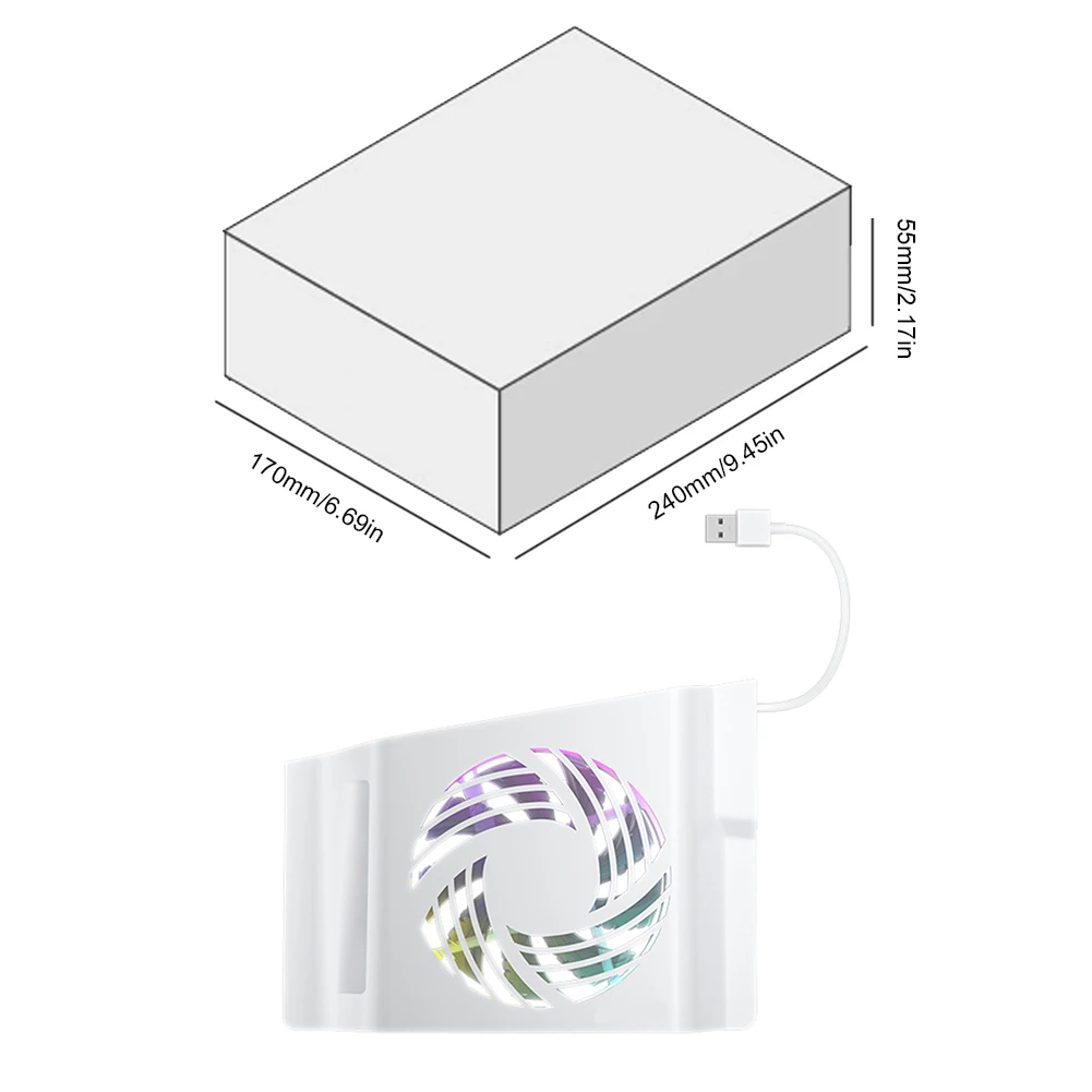 Cooling Fan with RGB Light Console Side Temperature Control Cooling Fan Side-Mounted for PlayStation 5 Slim Console