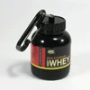 2PCS Portable Protein Powder Bottle Medicine Powder Bottle Mountain Climbing Buckle Bucket Powder Box Mini Portable Keychain 5