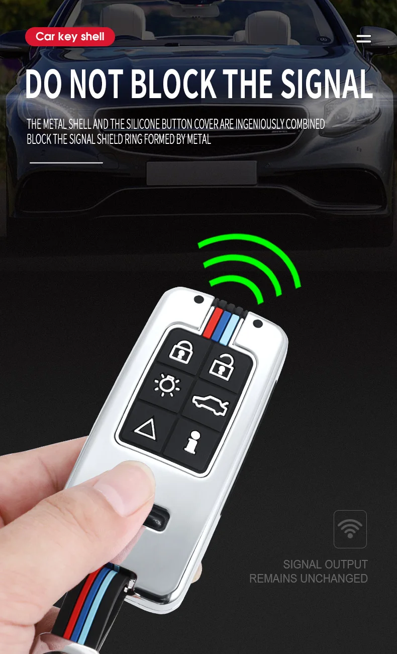 Lega Gel di silice 6 pulsanti portachiavi a distanza per auto custodia a conchiglia copertura completa per Volvo XC60 V60 S60 S80 XC70 V40 Cover senza chiave - S457428b20032413fbfad358de94d30f3B