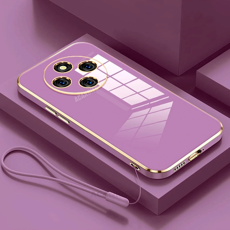 Luxury Plating Silicone Case with Lanyard Cover