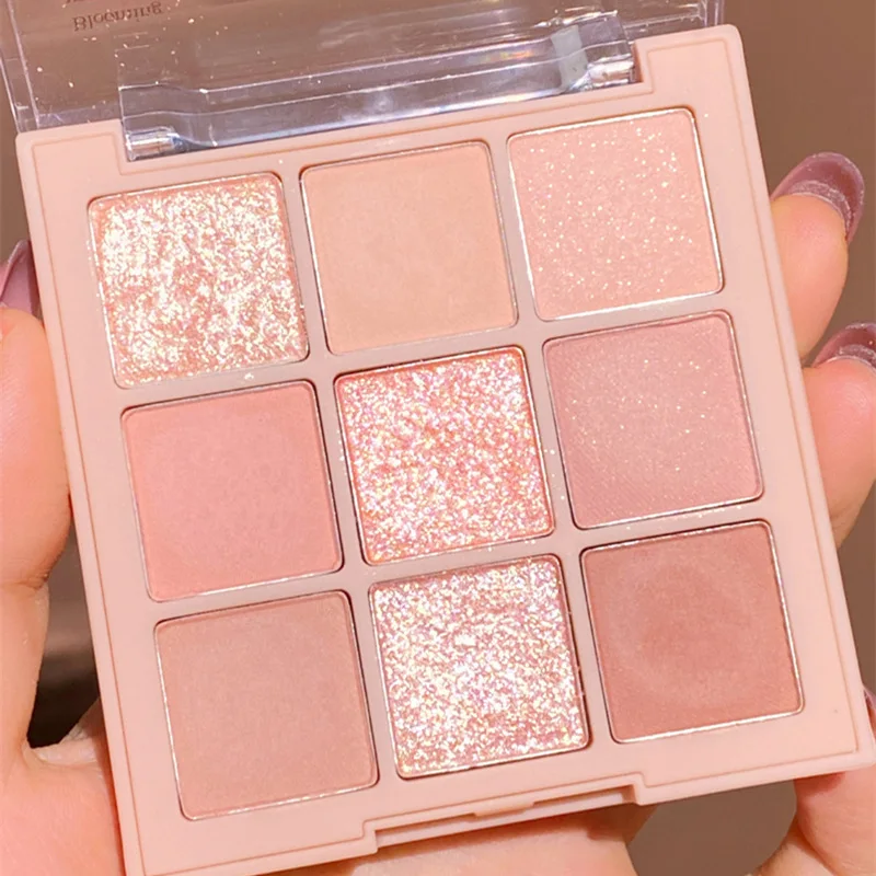 Pearlescent Matte Eyeshadow Pallete 9 Colors Waterproof Glitter Natural Nude Matte Eye Shadow Long Lasting Eyes Makeup Palette eye shadow,eye shadow plate