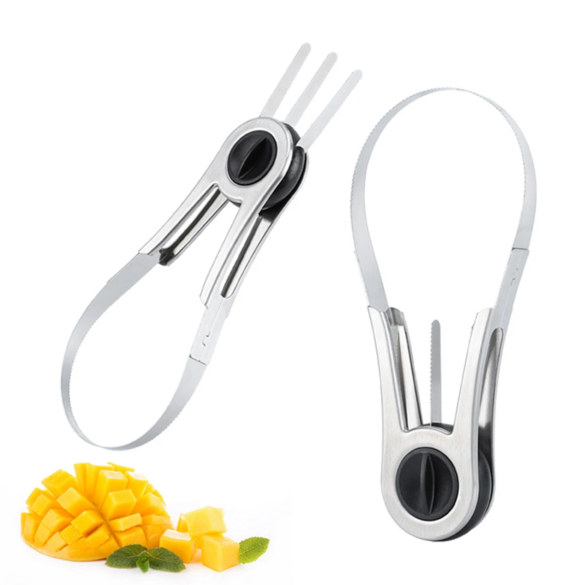 Stainless Steel Mango Cutter Slice Vegetable Fruit Tools Mango Easy Cut Slicer Cutter Kitchen Peeler Gadget