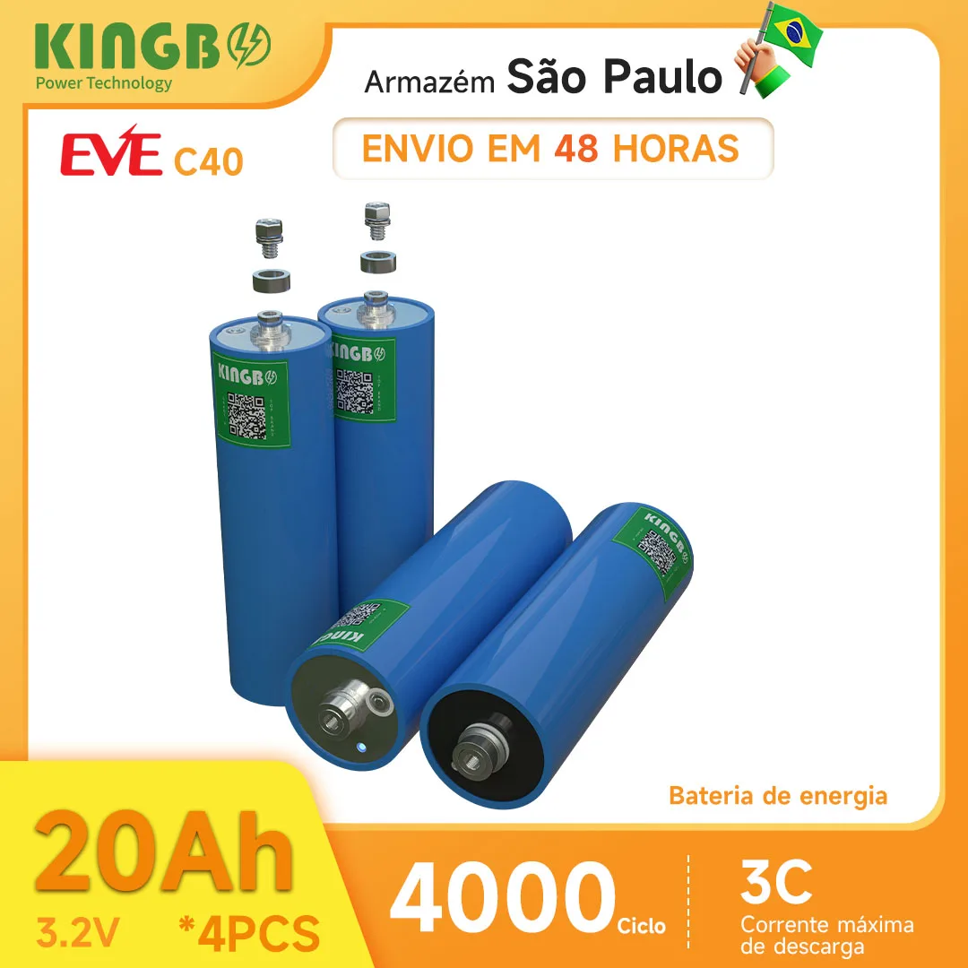 32140 Lifepo4 3.2V 15Ah Bateria Recarregável Grande Capacidade