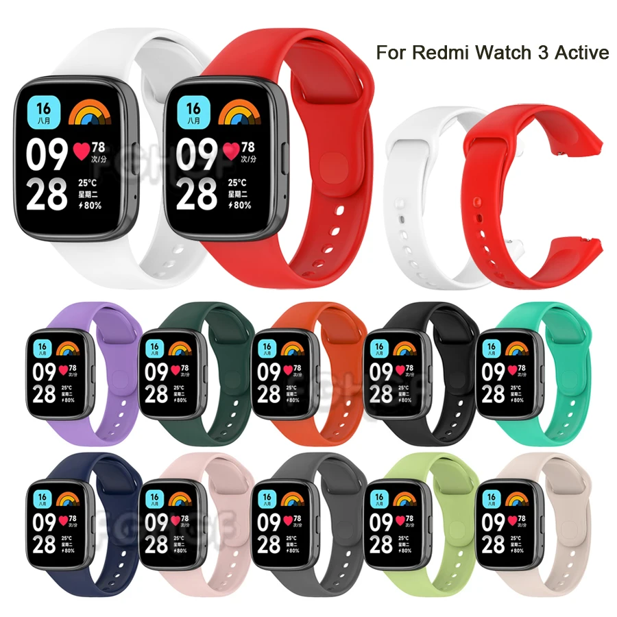 

Ремешок силиконовый для Xiaomi Redmi Watch 3 Active, сменный Браслет для смарт-часов Redmi Watch 3 Active