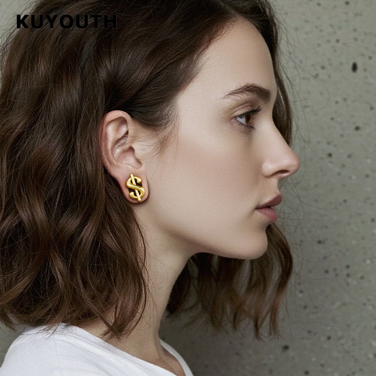 KUYOUTH Kupfer Dollarzeichen Ohrtunnel Plugs Messgeräte Hip Hop Expander Körperschmuck Ohrdehner Ohrring Piercing 1 Paar – Detail 4