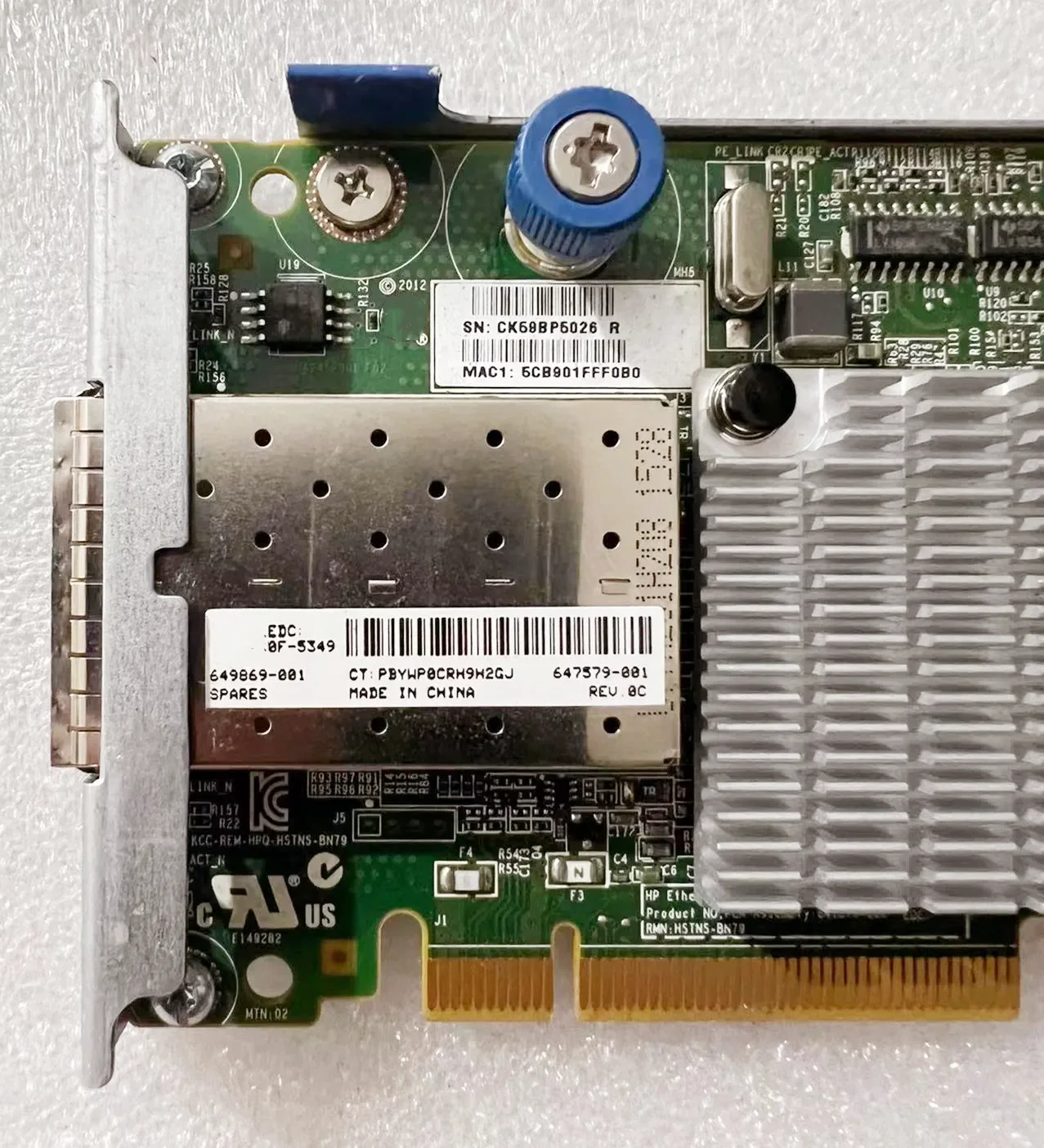 오리지널 530FLR 647581-B21 647579-001 649869-001 2포트 10Gbps 이더넷 네트워크 카드 어댑터 업그레이드 PCI-E 8x (HP G8 서버용)