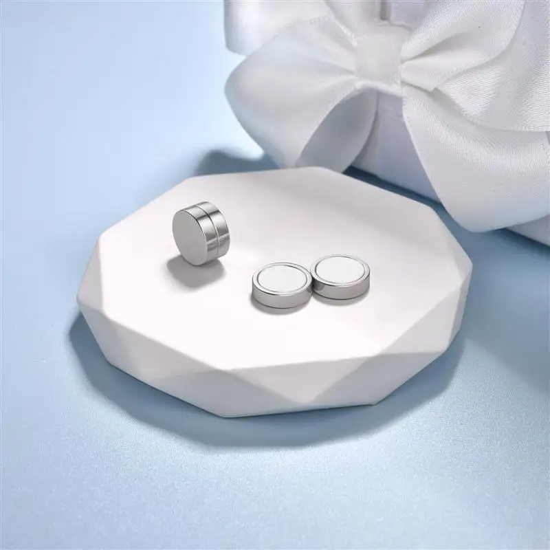 2pcs Round Non Piercing Strong Magnet Magnetic Punk Mens Ear Clip Women Earrings 6/8/10/12mm