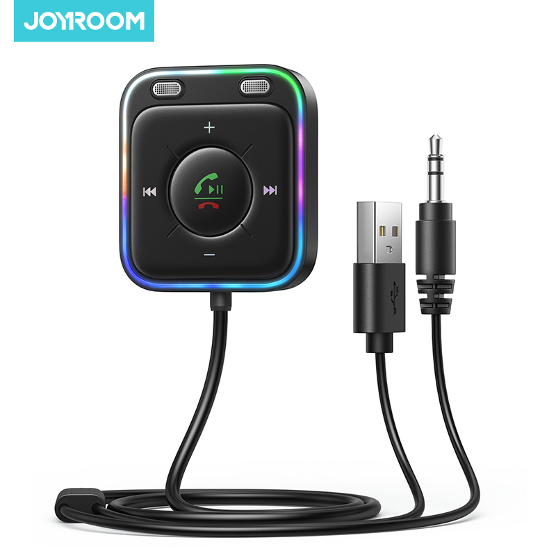 JOYROOM Bluetooth 5.4 Aux Adapter for Car Dual Mics Bluetooth Receiver Plug and Play for Car Hands-Free Call Auto Music Stereo