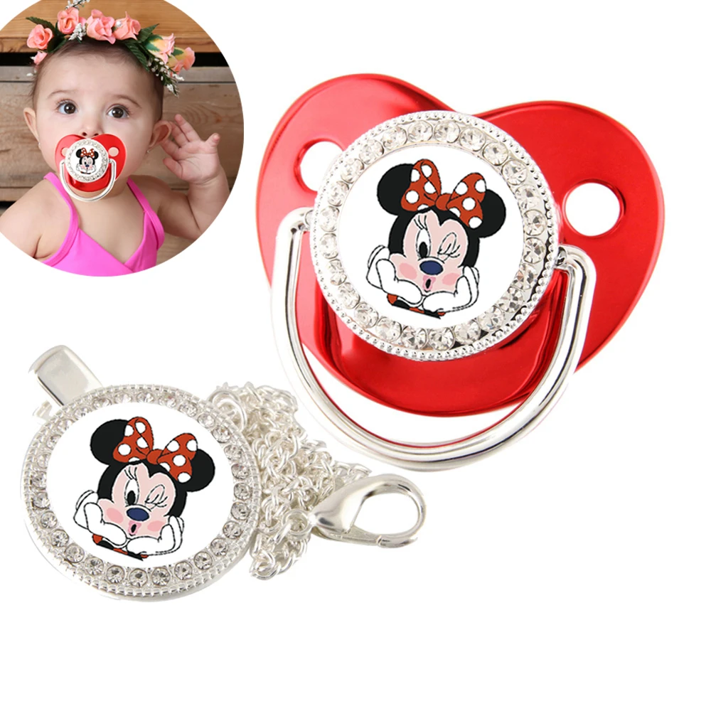 Red Pacifier Minnie Chupetes Disney Pacifier Pacifier Bling