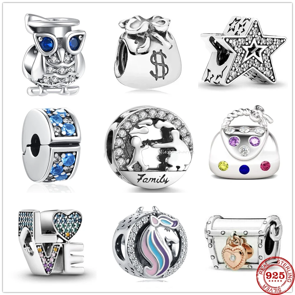 Nuova Borsa Colorata In Argento Sterling 925 Unicorno Elefante Charm Bead Fit Originale Pandora Charms Bracciale Donna Fai Da Te Gioielleria Raffinata