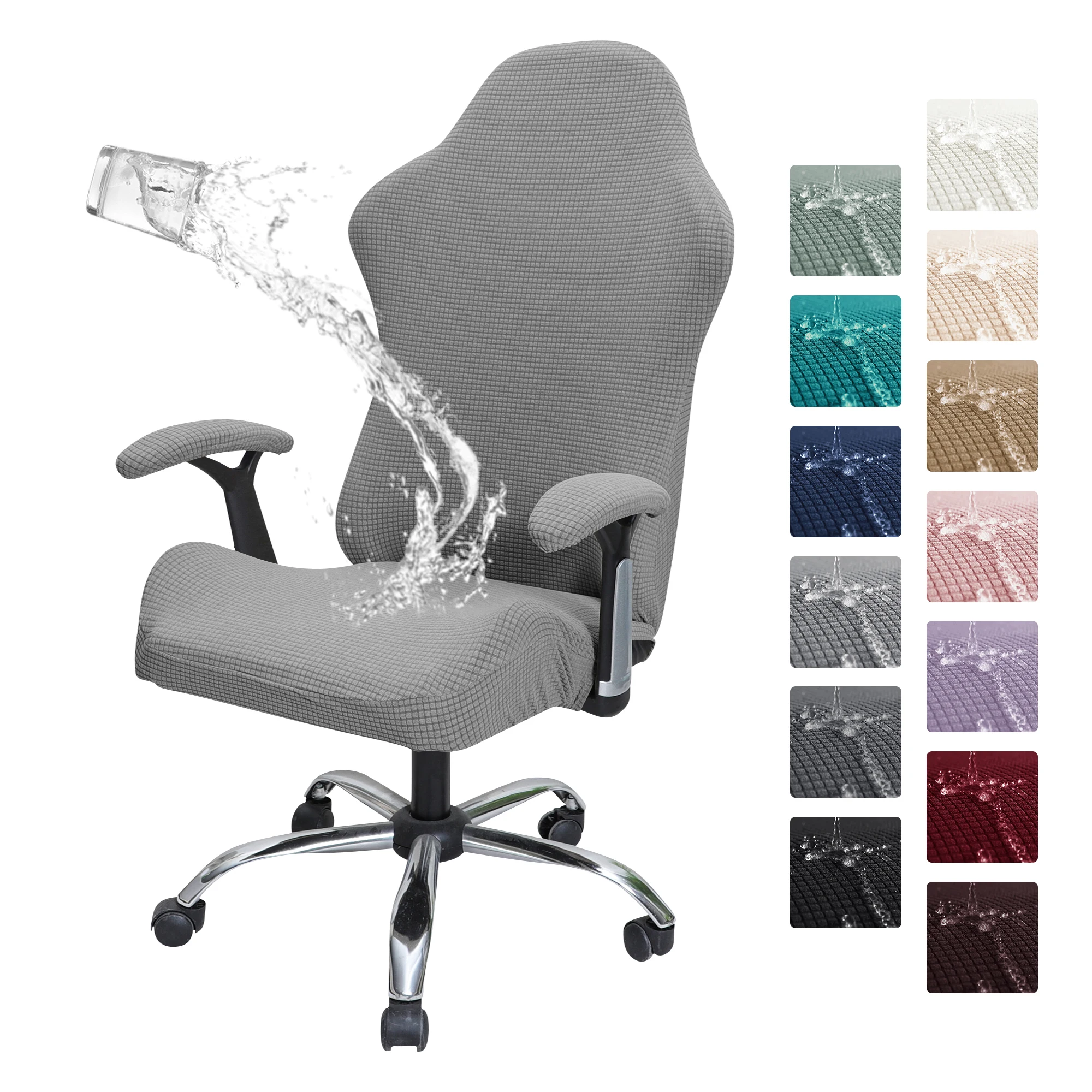 YOPOIY Gaming Chair Cover With Armrest Cover Leather Stretch Gaming Chair Seat Cover For Computer Reclining Racing Removable Game Chair Cover -black - View #7