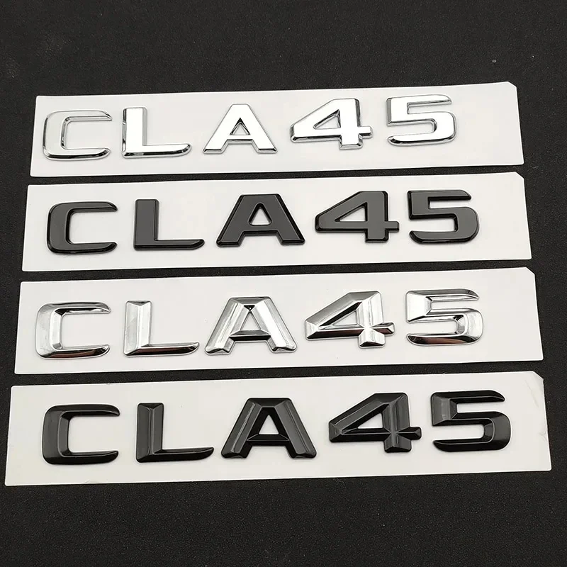 Emblème 3D ABS 'CLA 45' Pour Coffre Arrière - Autocollant Badge Lettrage Argenté Convexe - Personnalisation Voiture