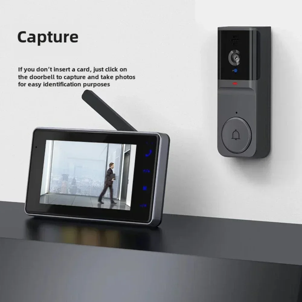 M16A 1080P Wireless Waterproof Video Doorbell 4.3-inch IPS Screen Infrared Night Vision Doorbell Family Apartment 2.4G Camera 4