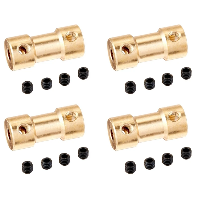 

4X RC Airplane 3Mm To 5Mm Brass Motor Coupling Shaft Coupler Connector