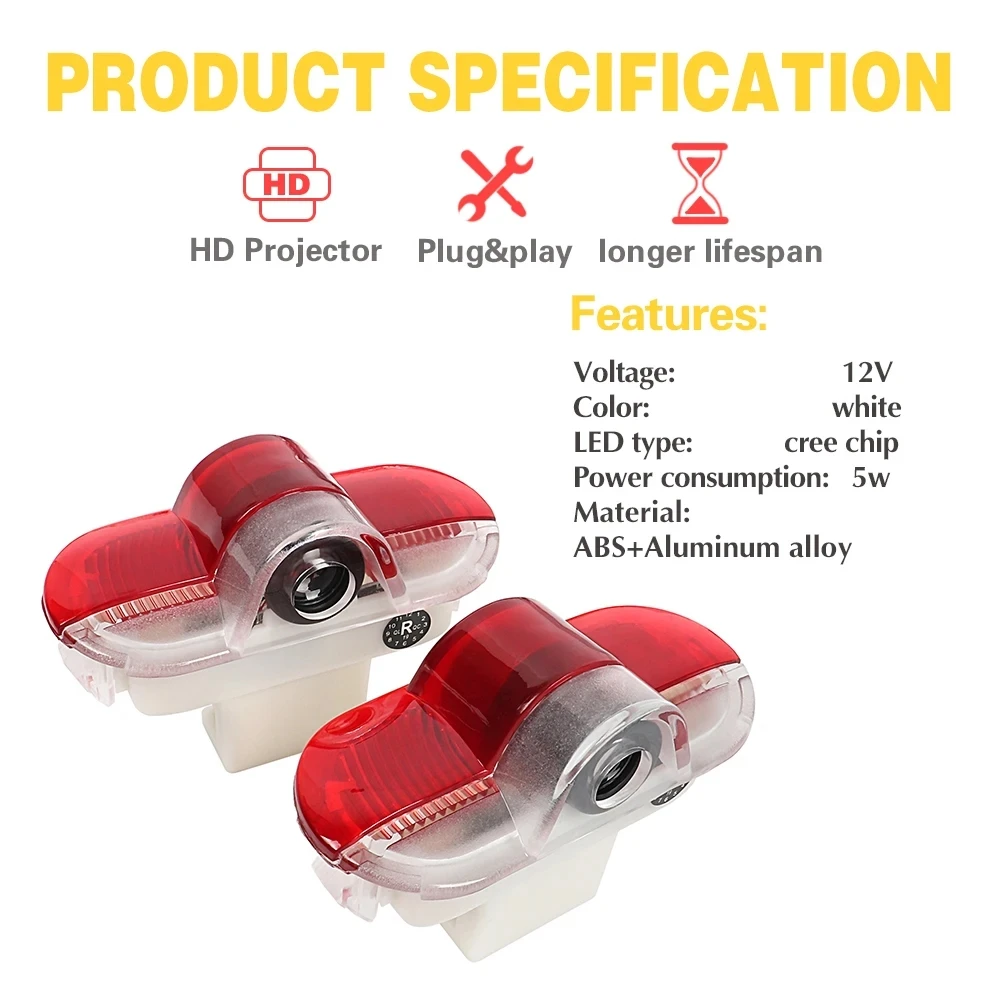 Dual LED Car Door Welcome Warning Light Accessory