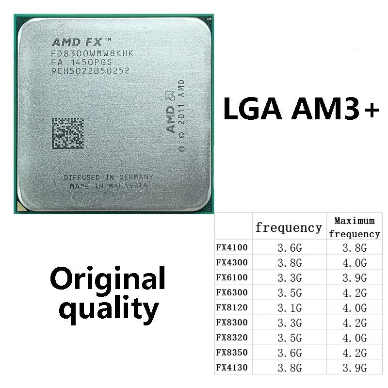 AMD FX-8300 4100 6100 6300 Eight-Core Processor Socket AM3+ FX 8300 ...