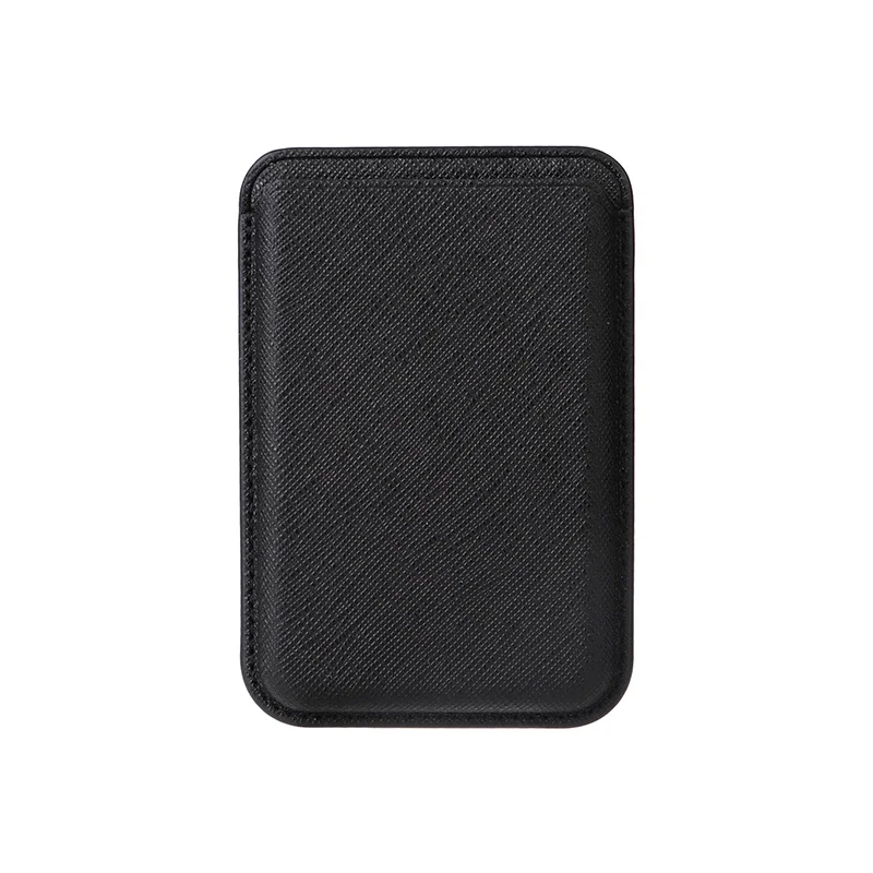 Luxurious Magnetic Leather Card Holder Wallet with Carbon Fiber and Saffiano Leopard Print