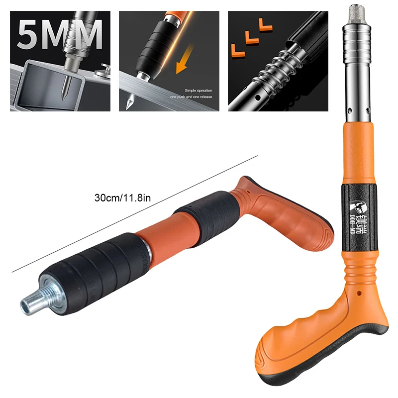 Steel Nail Gun Silencing Wall Fastener Manual Air Nailer Adjustable Anchor Wire Slotting Device Metalworking Rivet Gun Tools 6