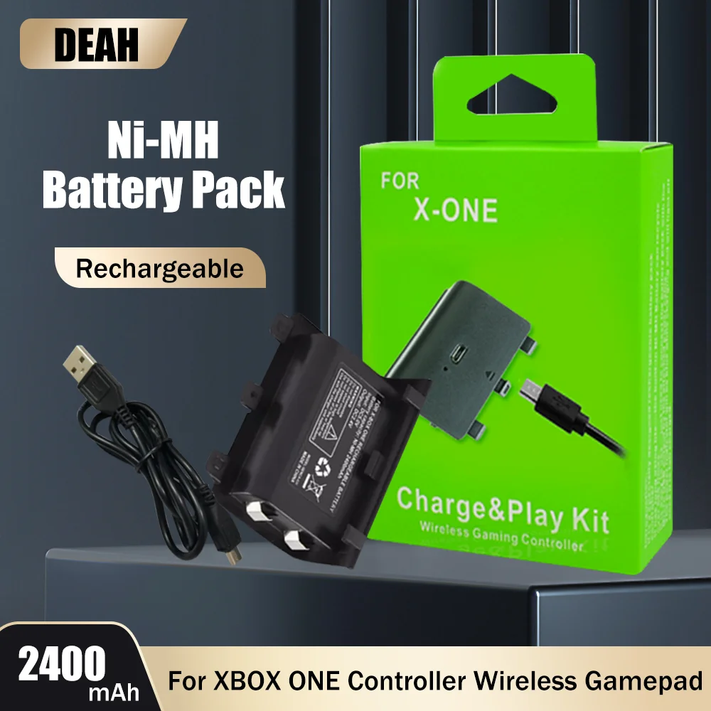 2400mah ni mh rechargeable battery pack with usb charger cable for xbox