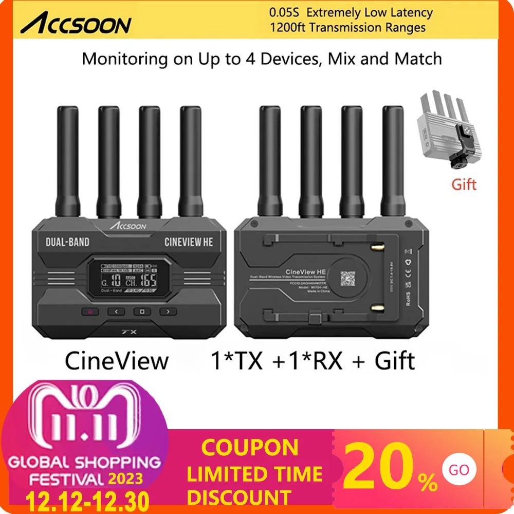 AccsoonCineViewHE24Ghz5GhzDualBandWirelessVideoTransmitter