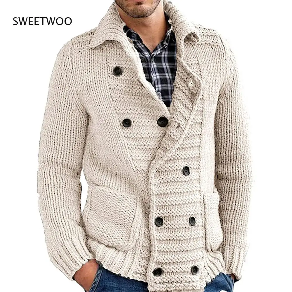 

Autumn Casual Street Sweater Men 2022 Regular Open Stitch Long Sleeve Sweater Jumpers Plain Fashion Button Coats Men Clothes