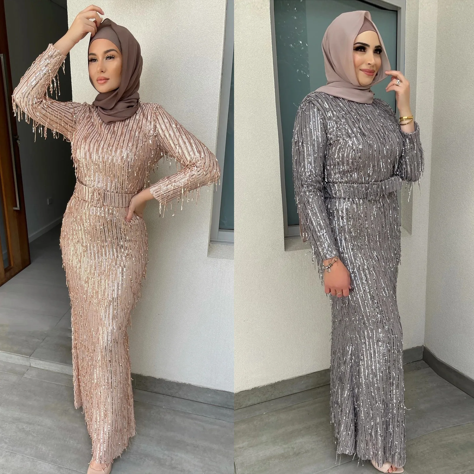 

Abaya Long Dresses Polyester Slight Strech Adult Casual Satin Dresses Abayas For Women Discount