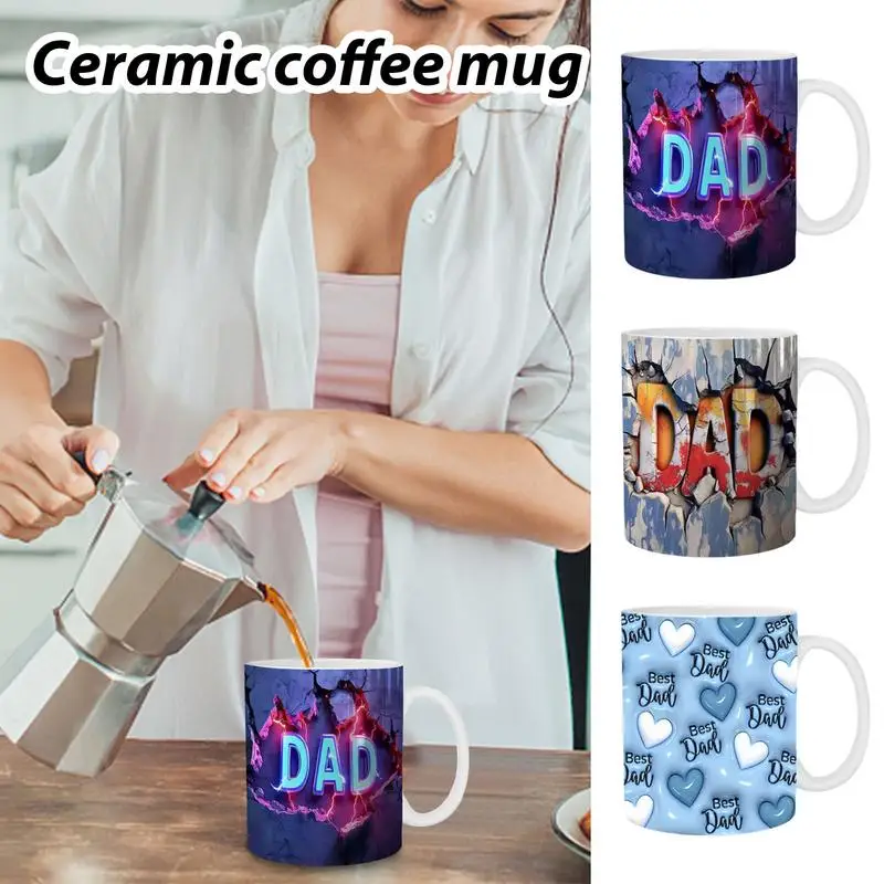 

3D Ceramic Mug Father's Day Coffee Cup Smooth And Delicate Drinking Water Cup Tool for Hot Drink Milk Tea and Coffee