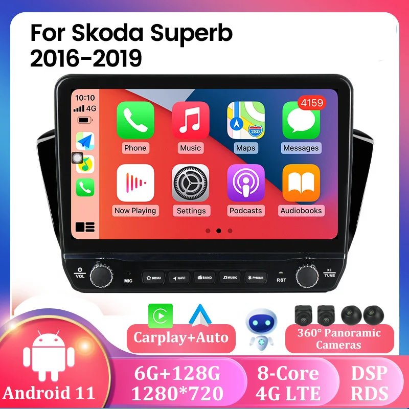 10.1'' IPS Screen 6+128G Android 11 Car Radio Multimedia Player GPS