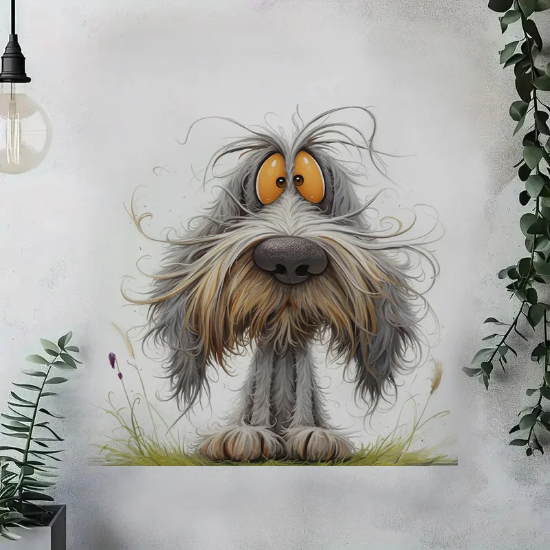 C1147# Frazzled Dog Toilet Stickers, Bedroom Entryway Living Room Porch Home Decoration Wall Stickers, Removable Stickers