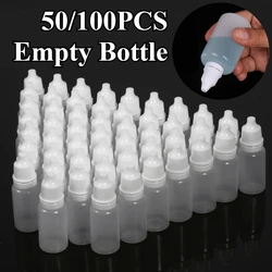 Portable Squeezable Semi - Transparent Refillable Dropper Bottles (50/100 Pack) - 10ml (Transparent - 100PCS)