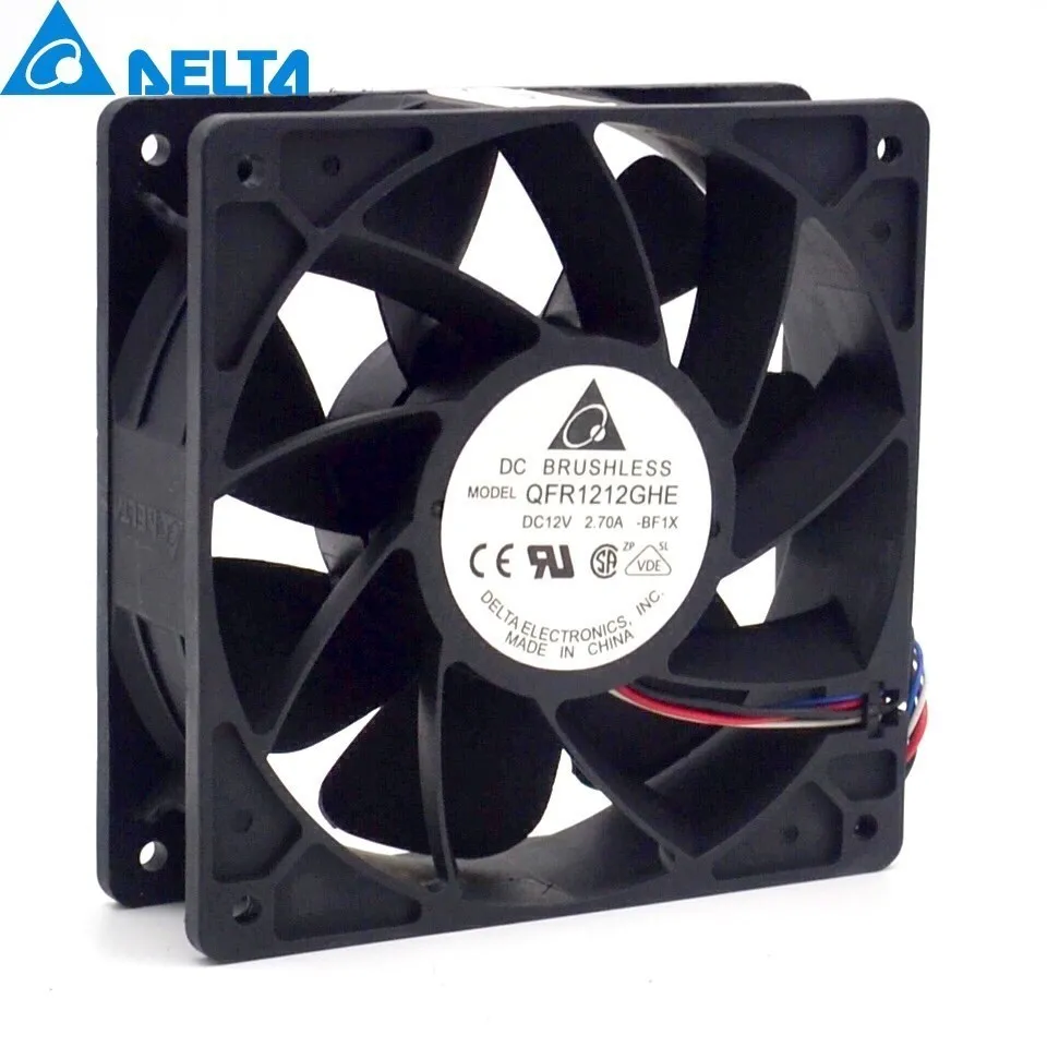 Ventilador de Refrigeração para Delta Qfr1212ghe 12v 2.70a 12038 120 mm 12cm 6000rpm 1pc