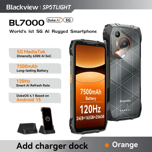 BLACKVIEW BL7000 5G AI Rugged Phone Deepseek GPT Android 15 Smartphone, 6.78" HD+2.4K Display 120Hz, 8GB RAM 256GB, 7500Amh - Image 7