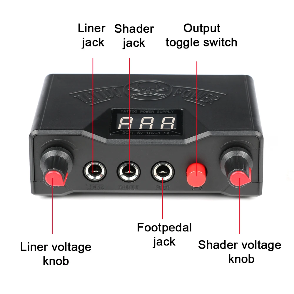Tattoo Machine Kit Digital Screen Tattoo Power Supply Pen Ink Set Permanent Makeup Machine with 5pc Cartridge Needles Set