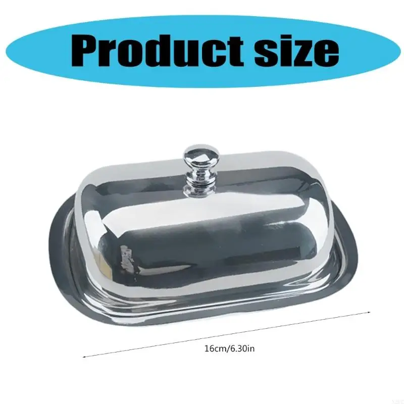 N2UC Stainless Steel Butter Tray Serving Dish for Breakfast Bread Cheese Storage Box