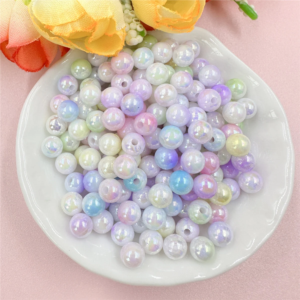 

5.9mm About 200pcs Acrylic Macaron Color Round Beads For Jewelry Making DIY Necklace Bracelet Keychain Material Accessories