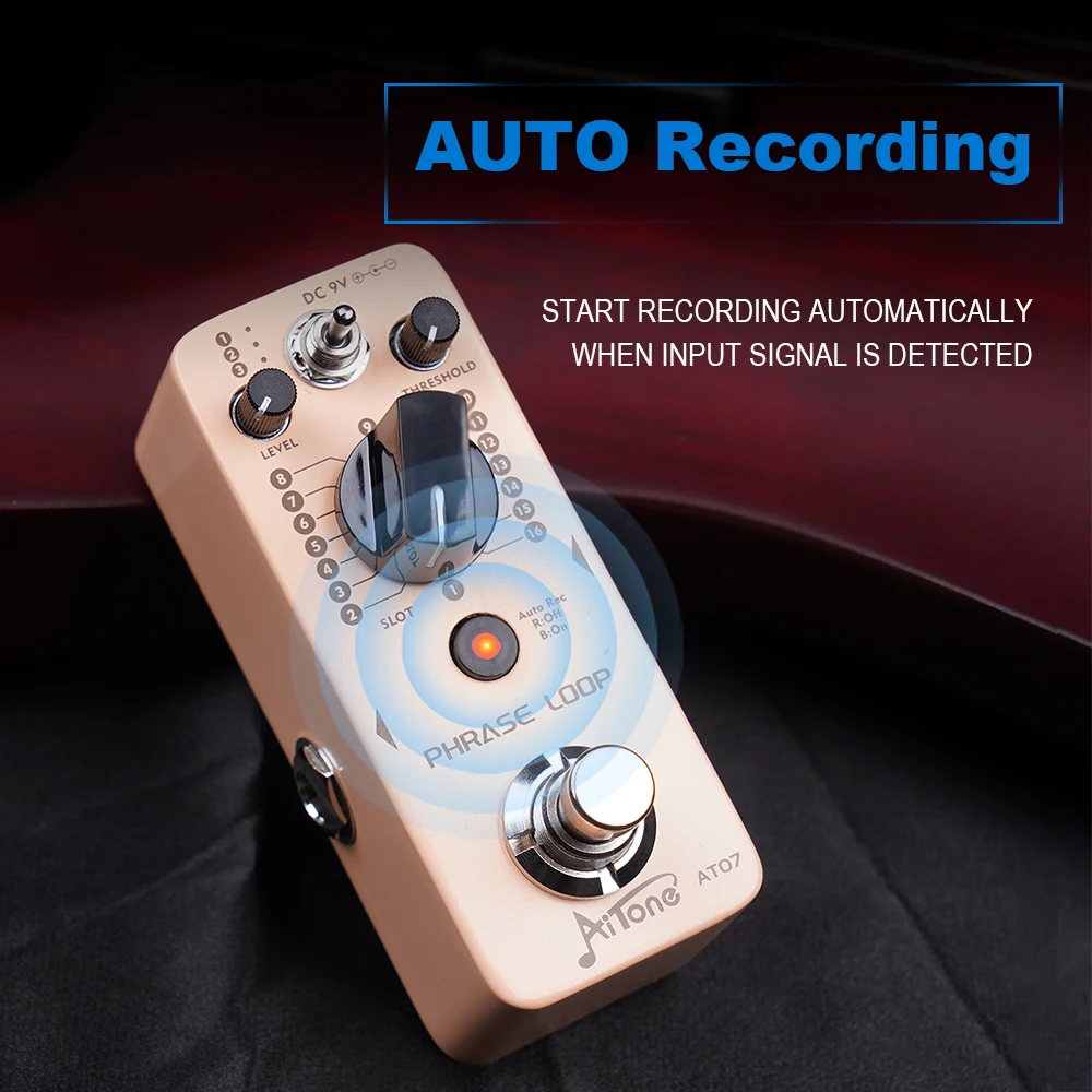 AITONE Series AT-07 Looper Pedal Auto Recording Mode 3 Saving Banks with 16 Slot