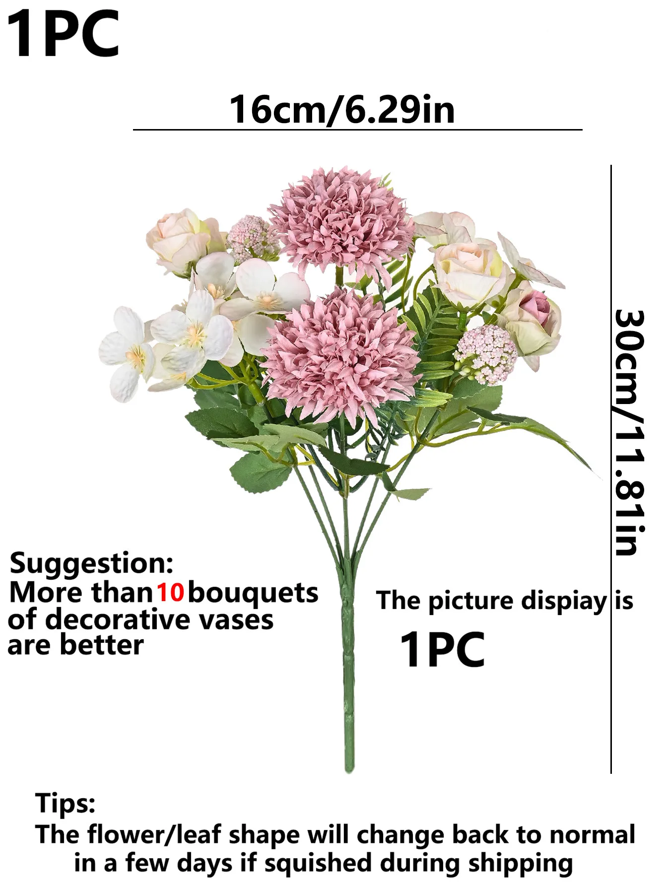 Künstliche Blumen Rose Chrysantheme Seide Hochzeit Home Room Festival Kranz Outdoor Garten Diy Geschenk Wand Dekor Fotografie Prop – Detail 6